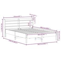 Bedframe zonder matras massief grenenhout 160x200 cm - thumbnail