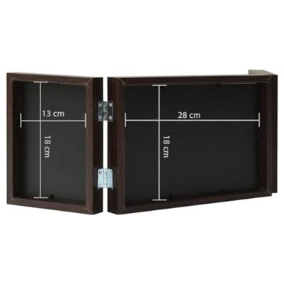 VidaXL Fotolijst drieluik 28x18 cm+2x(13x18 cm) bruin VidaXL Fotolijst drieluik 28x18 cm+2x(13x18 cm) bruin