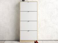 Schoenenkast SHANA 4 deuren wit/eik - thumbnail