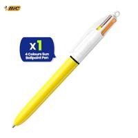 Bic Colours Sun 4-kleurenbalpen, medium, fashion inktkleuren, lichaam geel - thumbnail