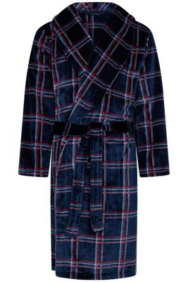 Fleece geruite heren badjas Fleece geruite heren badjas