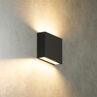 Otis S LED Wandlamp Dimbaar - 7 Watt 630 Lumen - IP54 Waterdicht - 2700K Warm Wit - Binnen en buiten - Up & Down Light - Zwart - Modern - thumbnail