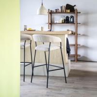 Eleonora Barkruk 'Luka' Bouclé, kleur Taupe (zithoogte 68cm) - thumbnail