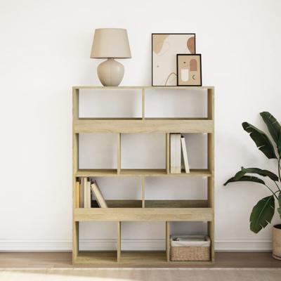 Boekenkast 100x33x125,5 cm bewerkt hout sonoma eikenkleurig