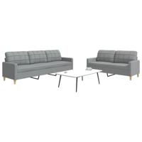 2-delige Loungeset stof lichtgrijs - thumbnail
