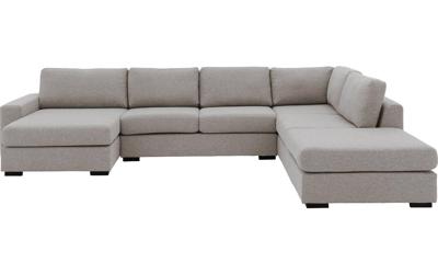 Goossens Bank Lucca grijs, stof, 2,5-zits, stijlvol landelijk met ligelement rechts Goossens Bank Lucca grijs, stof, 2,5-zits, stijlvol landelijk met ligelement rechts