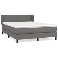 Boxspring met matras kunstleer grijs 140x190 cm - thumbnail