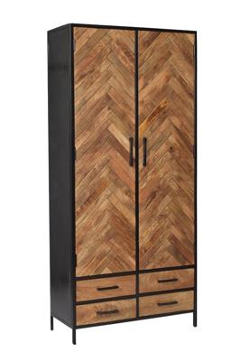 Livingfurn Opbergkast 'Brooklyn' Mangohout, 200 x 90cm