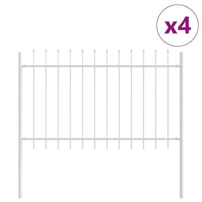 Tuinhek 4 pcs Wit 6,8 x 0,8 m Poedercoating staal