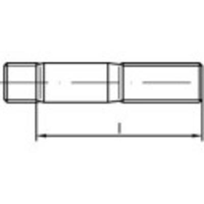 TOOLCRAFT TO-9977661 Tapeinden M24 150 mm DIN 938 Staal 5 stuk(s)
