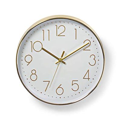 Nedis clwa015pc30sr ronde wandklok diameter 30 cm wit & zilver - thumbnail