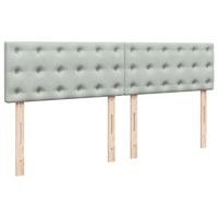 Boxspring met matras fluweel lichtgrijs 200x200 cm - thumbnail