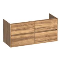 Brauer Adore - Onderkast - 120 cm - met 4 Softclose Lades Greeploos en 2 Sifon Uitsparingen - Honey - thumbnail