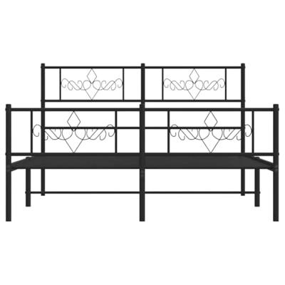 Bedframe met hoofd- en voeteneinde metaal zwart 150x200 cm