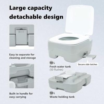 VidaXL Camping toilet grijs en wit 41,5 x 36,5 x 30 cm polyetheen