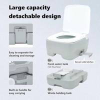 VidaXL Camping toilet grijs en wit 41,5 x 36,5 x 30 cm polyetheen - thumbnail