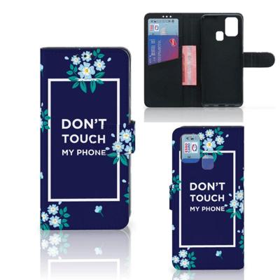 Samsung Galaxy M31 Portemonnee Hoesje Flowers Blue DTMP Samsung Galaxy M31 Portemonnee Hoesje Flowers Blue DTMP