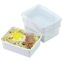 Bak | PS | 1000ml | incl. Deksel | kilobak | 180x135x60mm | wit | 200 stuks - thumbnail