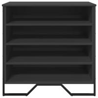 VidaXL Schoenenkast 80x38x78 cm bewerkt hout zwart - thumbnail