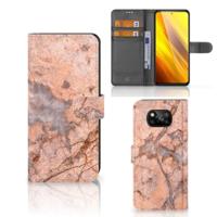 Xiaomi Poco X3 | Poco X3 Pro | Bookcase | Marmer Oranje - thumbnail