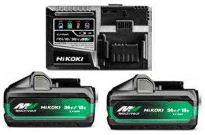 Hikoki uc18ysl3wjz boosterpack multi-volt - 2 x 8ah 18v / 4ah 36v + snellader uc18ysl3 - uc18ysl3wjz