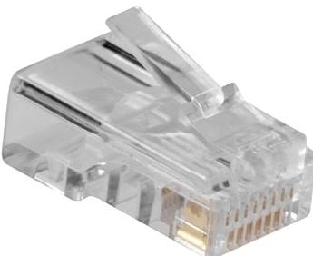 ACT TD108M RJ45 (8P/8C) Modulaire Connector | Ronde Kabel | Massieve Aders | 25 stuks