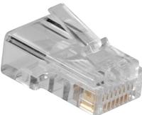 ACT TD108M RJ45 (8P/8C) Modulaire Connector | Ronde Kabel | Massieve Aders | 25 stuks - thumbnail