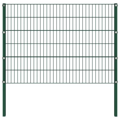 Schuttingpaneel met palen 1,7x1,2 m ijzer groen