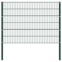 Schuttingpaneel met palen 1,7x1,2 m ijzer groen - thumbnail