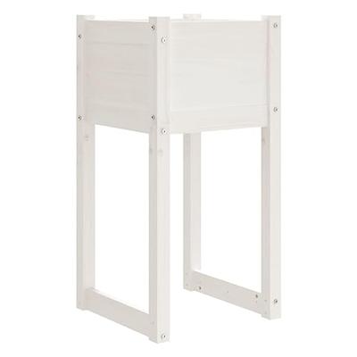 Plantenbakken 2 st 40x40x81 cm massief grenenhout wit Plantenbakken 2 st 40x40x81 cm massief grenenhout wit
