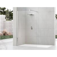 Novellini Kuadra vaste wand H voor inloopdouche Walk 2 117/120x200cm met muursteun 100cm chroom profiel en helder glas kuadh120-1k - thumbnail