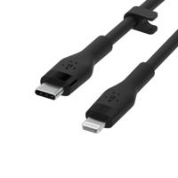 Belkin BoostCharge Flex siliconen USB Type C/Lightning-kabel (3 m), MFi-gecertificeerde 20 W PD Power Delivery-snellaadkabel voor iPhone 14/14 Plus, 13, 12, Pro, Max, mini, SE, iPad en meer – Zwart - thumbnail