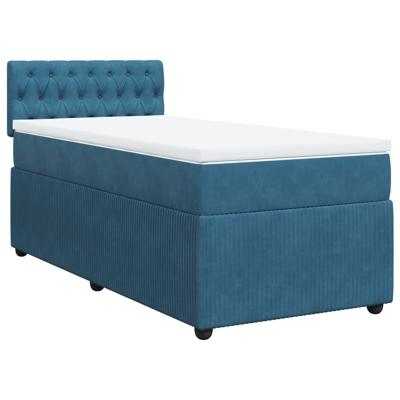 Boxspring met matras fluweel blauw 120x200 cm - thumbnail