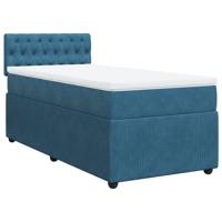 Boxspring met matras fluweel blauw 180x200 cm - thumbnail