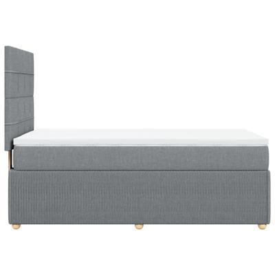 Boxspring met matras stof lichtgrijs 90x190 cm