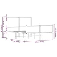 Bedframe hoofd- en voeteneinde metaal gerookt eiken 120x200 cm - thumbnail