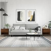 Salontafels 2 st 50x46x50 cm bewerkt hout bruin eikenkleur - thumbnail