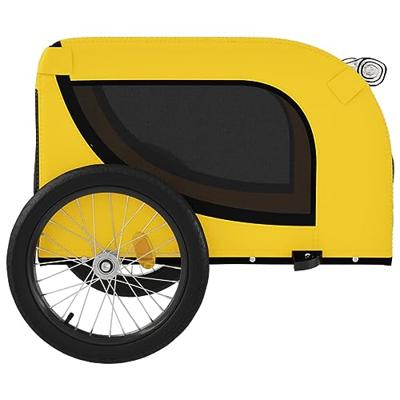 Hondenfietstrailer oxford stof en ijzer geel en zwart - thumbnail