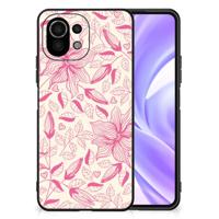 Xiaomi 11 Lite 5G NE | Mi 11 Lite Bloemen Hoesje Pink Flowers - thumbnail