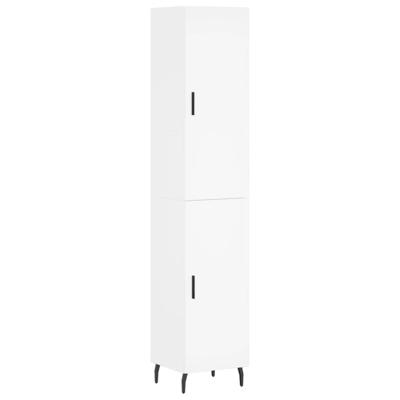 Hoge kast 34,5x34x180 cm bewerkt hout wit