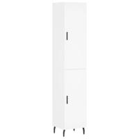 Hoge kast 34,5x34x180 cm bewerkt hout wit - thumbnail
