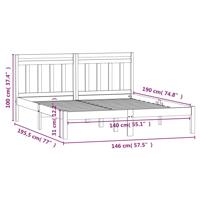 Bedframe massief grenenhout wit 140x200 cm - thumbnail