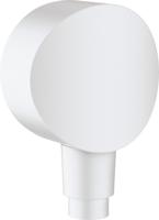 Hansgrohe FixFit muuraansluitbocht S kunststof met terugslagklep, mat wit - thumbnail