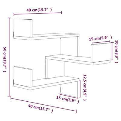 Hoekwandschap 40x40x50 cm bewerkt hout gerookt eikenkleurig