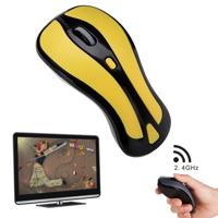 PR-01 6D Gyroscope Fly Air Mouse 2.4G USB Receiver 1600 DPI Wireless Optical Mouse for Computer PC Android Smart TV Box (Yellow + Black) - thumbnail
