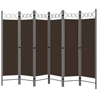 Kamerscherm met 6 panelen 240x180 cm bruin - thumbnail