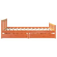 Bedframe zonder matras massief grenenhout wasbruin 160x200 cm - thumbnail