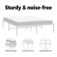 Bedframe metaal wit 183x213 cm - thumbnail