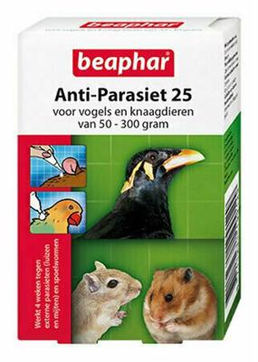 Beaphar Anti-Parasiet 25 voor vogels en knaagdieren van 50-300g 2 pipetten