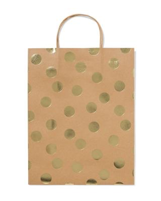 HEMA Cadeautas 24x11x31cm kraft stippen